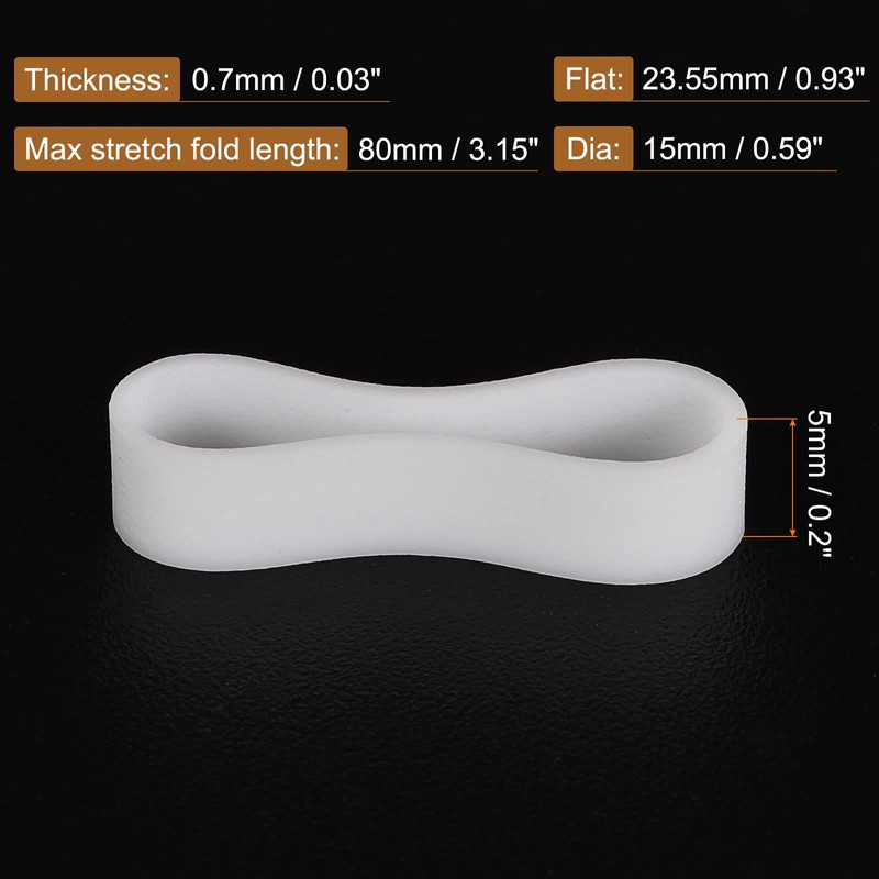 MECCANIXITY Silicone Rubber Bands Rings 100Pcs Non-slip 15mm Dia 0.7mm