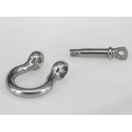 MAMDAFAON 6PCS Stainless Steel Forged Bow Shackle 1/5" (5mm) for Chains, Wire Rope, Lifting and Landing, Camping, Tow Strap