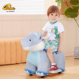 Qaba 6V Kids Ride on Horse, Battery Powered Ride on Toy, Tyrannosaurus Shaped Electric Riding Animal with Music Forward, PU Wheels, for Girls Boys Aged 18-36 Months, Green