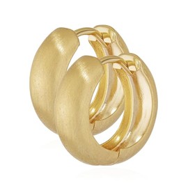 NKlaus Pair of Earrings Gold – Yellow Gold 333 Hoop Earrings – Folding Hoop Earrings 15 x 5.1 mm – Jewellery Women and Girls – Matt Rounded Earrings – 4744, Yellow Gold