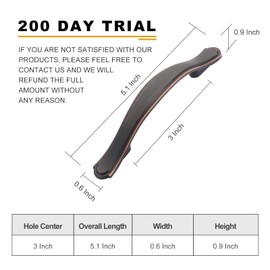 AOOTOCH 10 Pack Oil Rubbed Bronze Kitchen Cabinet Handles Cabinet Pulls 3 inch Hole Center Cabinet Hardware Drawer Handles for Cabinet Dresser and Cupboard AT2792ORB