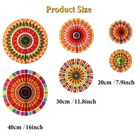SINGOMON Mexican Party Banner Fiesta Party Banner Mexican Fiesta Paper Fans Mexican Party Hanging Swirls for Mexican Party Decorations, Fiesta Party Decorations, Cinco De Mayo Party Decorations