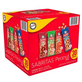 Sabritas Peanuts, 4 Flavours Hot , salt and lemon ,spicy and Japanese , Protein Snack sour Flavor Mexican Snack  30 packs sabritas mexicanas