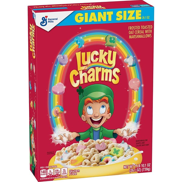 Lucky Charms, Marshmallow Cereal with Unicorns, Gluten Free, 26.1 oz