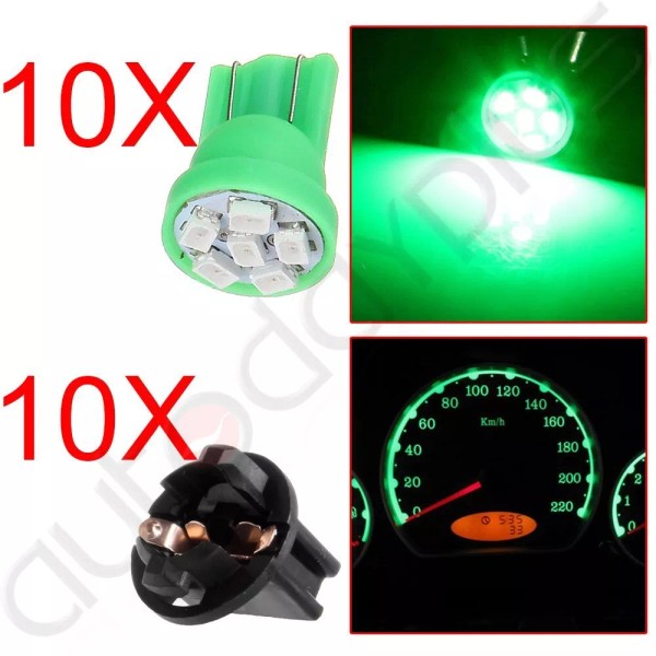 hilamps 10x Green T10 PC168 LED Bulb Gauge Dash Cluster