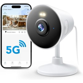 5G & 2.4G Indoor/Outdoor Security Camera for Home, Baby/Elder/Dog/Pet Camera with Phone App, WiFi Camera w/Spotlight Color Night Vision 2-Way Audio - Color: 【5G&2.4G】White-2Pack