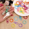 Mardatt 68Pcs Colorful Heart Trigger Spring Rings with Lobster Claw