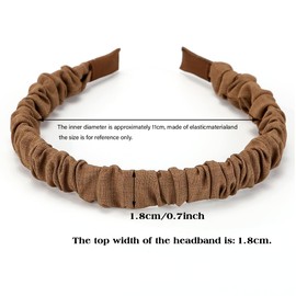 NARUNING 6 Pcs Pleated Cloth Headbands Women Hairbands, Elastic Hairhoop, Fashion Hairbands, Solid Color Hairband for Girls Hair Accessories (6-PACK E, One Size)