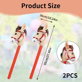 2 Stück Aufblasbares Pferd,Steckenpferd Bastelset,Steckenpferd Kinder,Folienballon Pferd,Hobby Horsing,Pferdekopf,Basteln,Pferde Luftballon,Stock Pferd,Stäbe,Pferde Deko Geburtstag,Geburtstagsdeko