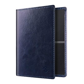 Fintie Vehicle Registration Certificate Case, Ultra-Thin and Lightweight, Credit Card Holder, ID Holder, Made of Synthetic Leather, Navy Blue
