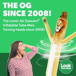 LookOurWay Air Dancers Wacky Waving Inflatable Tube Man - 7ft Tall Inflatable Dancing Man with Weather-Resitant Blower for Business Advertising - Mascot Character Animal Themed - Lion