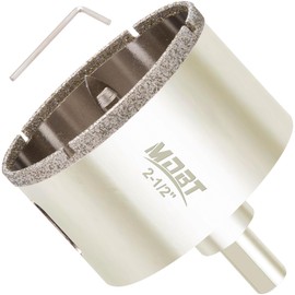 Diamond Drill Bits,2-1/2 Inch Diamond Hole Saw with Pilot Bit for Glass Ceramic Porcelain Tiles Marble Granite Quartz,1-1/2" Depth of Cut for Thick Countertops