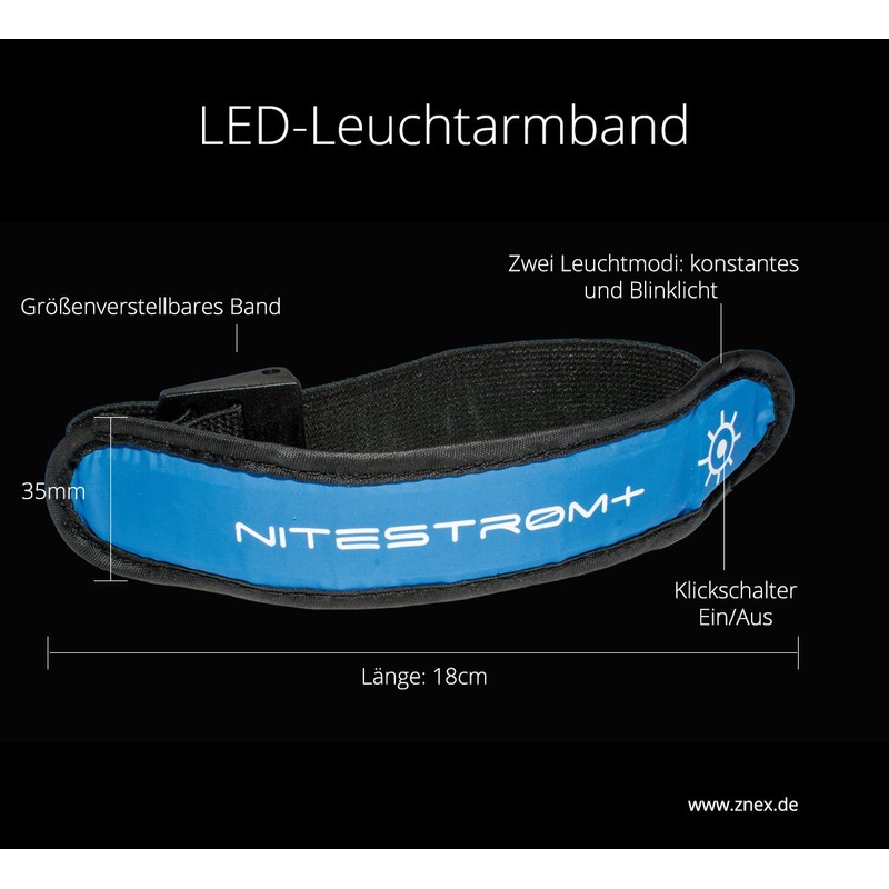 Znex LED Light Bracelet for Sports and Outdoors Bright LED
