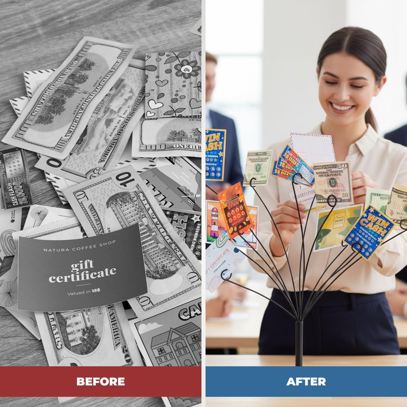 CraftyCrocodile Gift Card Tree Holder - Metal Display Stand with