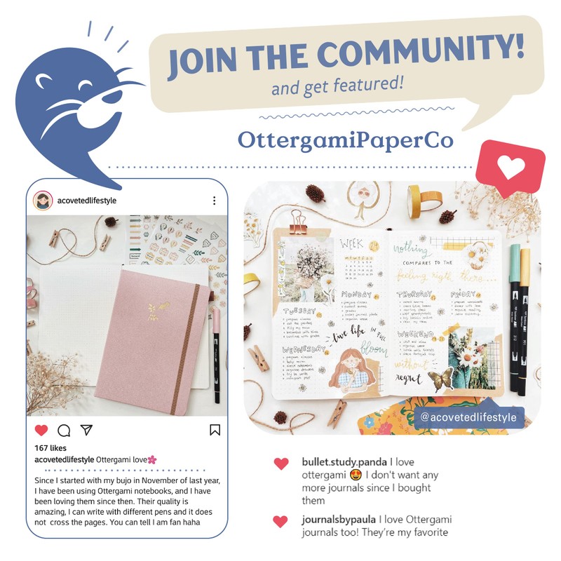Ottergami Bullet Dot Journal A5 Notebook. Deluxe Journal Notebook +