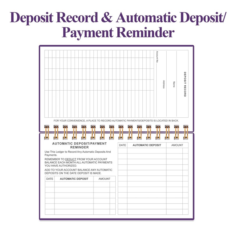 Check Registers for Personal Checkbook - A6 Blank Ledger Transaction