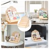 Aramanara 4-Tier Greeting Card Display Stands, Wooden Postcard Display Stand,