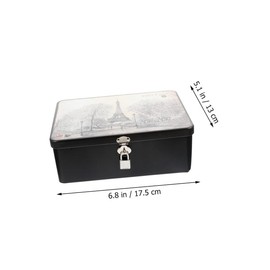 KOMBIUDA Storage Box with Lock Tinplate Metal Box