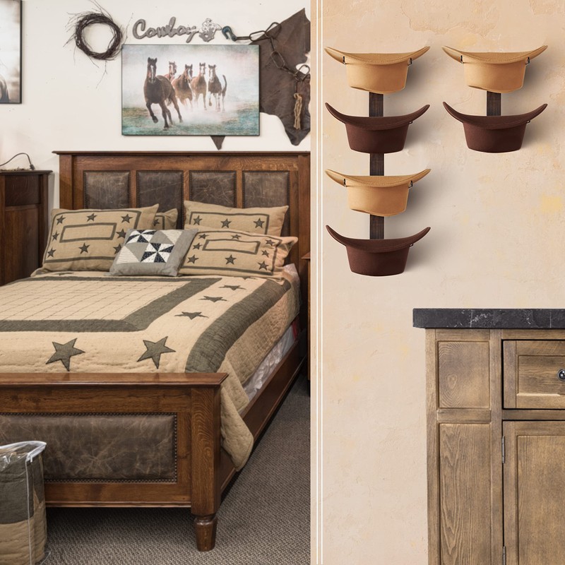 P-ALADIN Cowboy Hat Holder, Cowboy Hat Rack for Wall, 6-Piece