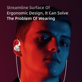 Yeabomy Wired Gaming Earbuds 2 Pack, Ak3file in Ear Monitors, Deep Bass Sound Wired Earbuds, HiFi in Ear Headphones with 1DD 10mm Dynamic Driver, IEM for Music Gaming Video Calling (Black+White)