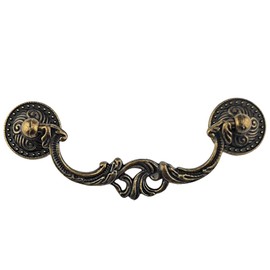 MuDuJia 10-Pack 3-1/2 Inch Centers Vintage Style Antique Bronze Bail Drawer Pull Drop Swing Handles Cabinet Knob Kitchen Hardware 3.5" 89 mm Centers (10)