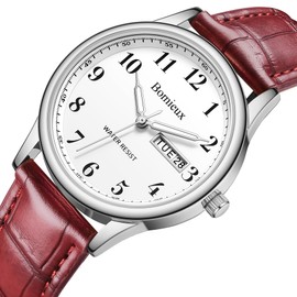 L LAVAREDO Men's Fashion Analog Quartz Watch Casual Business Waterproof Date Watch, 05-silver/white/brown