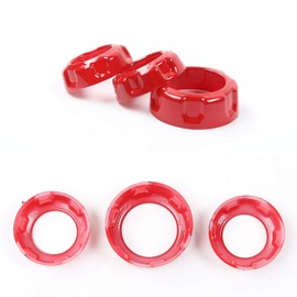 Voodonala Radio AC Knobs Air Conditioner Switch Button for 2015-2024+ Dodge Challenger Charger, for 2011-2024+Chrysler 300, 2012-2017 RAM,2016-2020 Durango,Interior Accessories, ABS Red 3pcs