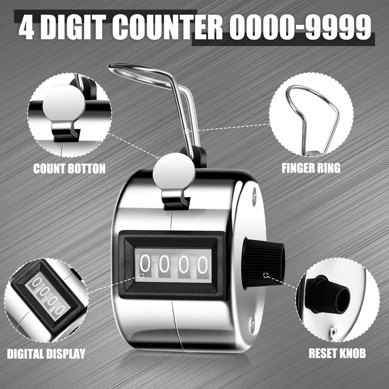 Kingdder 25 Pcs Hand Held Tally Counter 4 Digit Mechanical