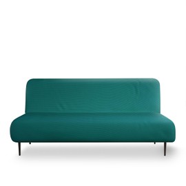 LANE LINEN Armless Futon Cover - Easy to Install Stretch Sofa Bed Slipcover, Soft Elastic Textured Full Size Cover, RV Couch Protector, Machine Washable - Teal