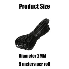 25m Leather Cord, Leather Necklace, 2mm Necklace String, Waxed Cord for Jewellery Making, Black String, Necklace Cord, Black Bracelet Necklace Cord for Jewelry Making Crafting and Bracelet Making ﻿