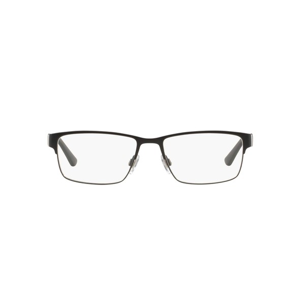 Ph1147 - Marcos rectangulares para anteojos graduadas para hombre, Negro mate/lente de demostración, 54 mm