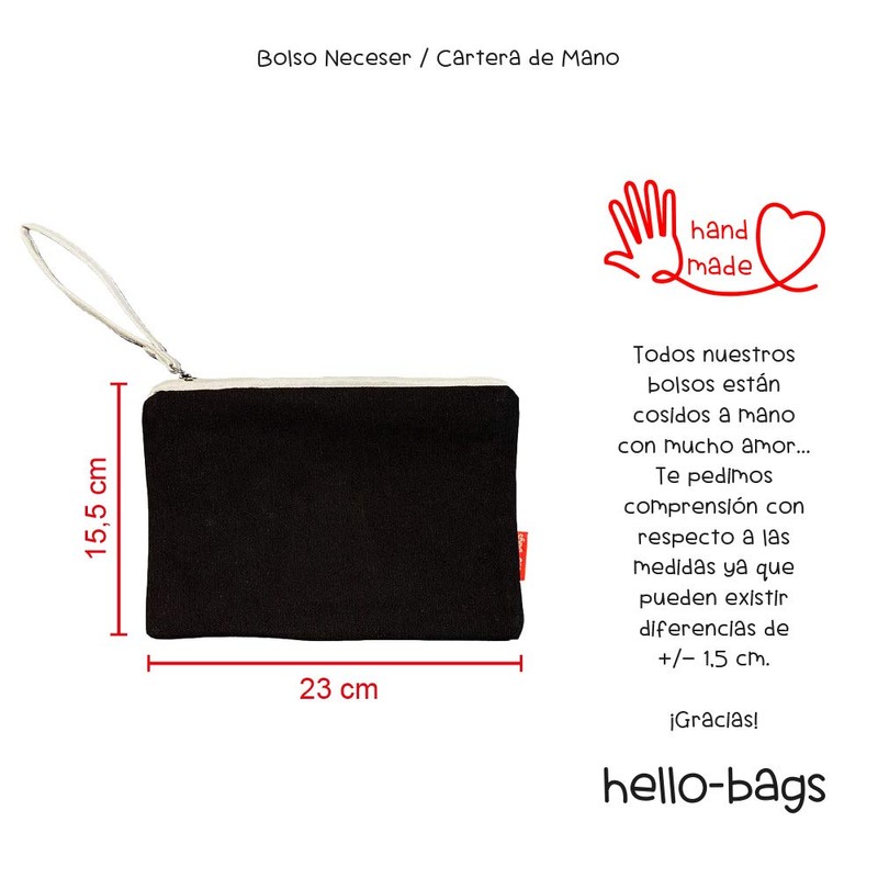 hello-bags Ladies N-002-siterodeas Black Wash Bag, black