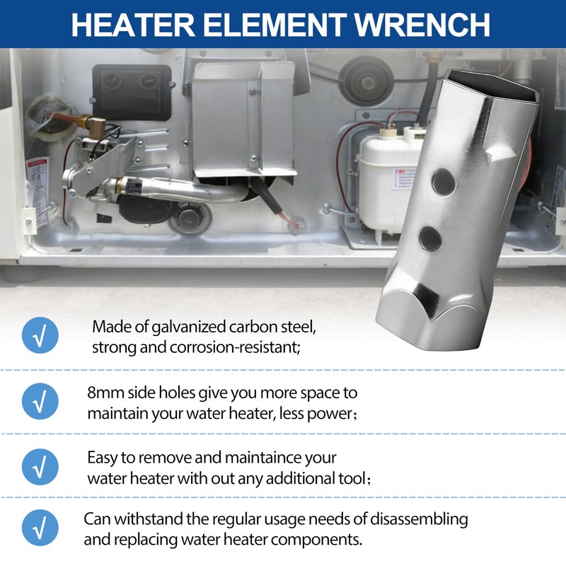 buccilly Water Heater Element Wrench, 1-1/2 Inch and 1-7/8 Inch