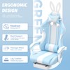 Ferghana Kawaii Light Blue Gaming Chair with Bunny Ears, Ergonomic