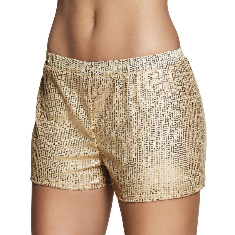 Short with gold coloured sequins for women One Size