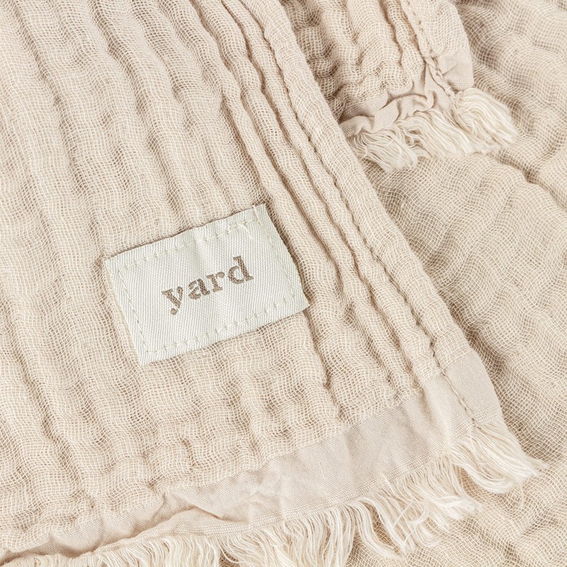 Yard Lark Crinkle Cotton Throw, Natural, 130 x 180cm