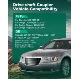 SCITOO Driveshaft Drive Shaft Coupler Flex Joint Shaft Coupling Compatible for Chrysler 300 for Dodge Challenger for Dodge Charger for Dodge Magnum 2005-2011,Replace OE# 935-601 935-301 5127291AA
