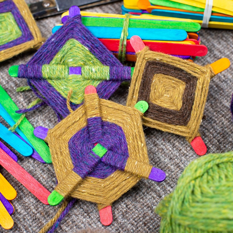 Coloured Lollipop Sticks 300 Wooden Birch Wood Craft Lolly Sticks