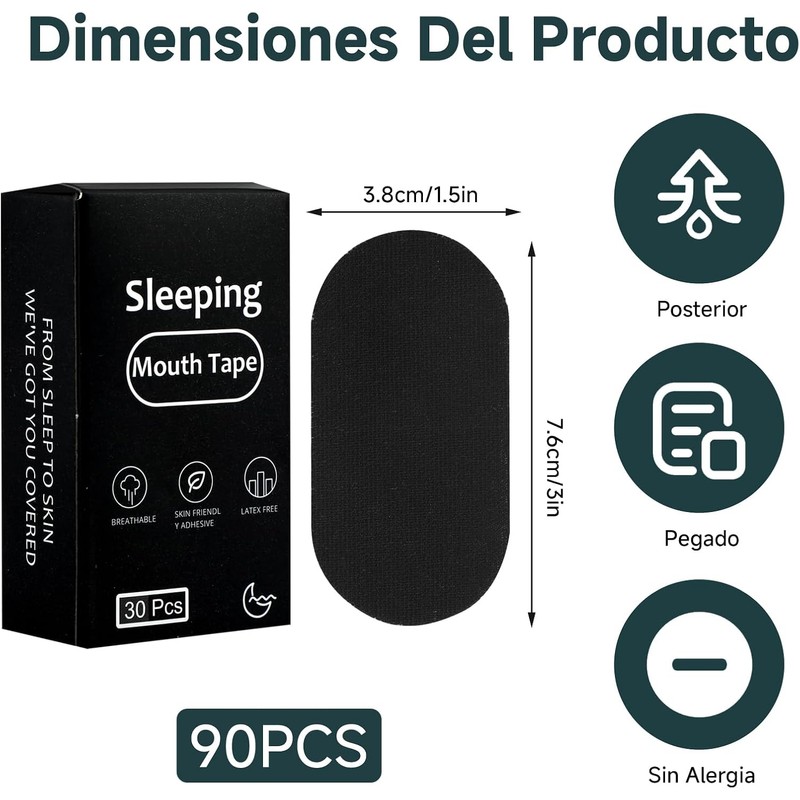 90 Tiras Bucales Antirronquidos, Cinta Bucal para Dormir