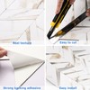 STICKGOO 10-Sheet Herringbone Tile Peel and Stick Backsplash, Calacatta Marble