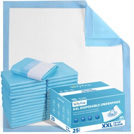 SOFYFINE Extra Large Chucks 36"x36" Disposable XXL Heavy Duty Absorbent Elderly Adults Incontinence Bed Pads,Waterproof Thicken Puppy Pee Pad,Changing Underpads for Women and Baby[25 Pads]
