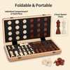 MerryPony Wooden Chess Set for Adults & Kids, 15" Foldable
