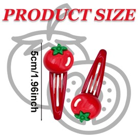 Tomato Hair Clip - 20 Pcs Cute Tomato Hair Barrettes, Fruit Theme Headwear Photo Props, Vegetable Hair Accessories for Girls Toddlers Kids (Tomato)