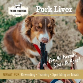 Farm Hounds - Pork Liver - Premium Natural Pork Liver Jerky For Dogs - Made From 100% Humanely Raised Pork - Organ Treats - Great For Training & Treats - No Added Fillers - Made in USA - 4 oz - 2 Pack