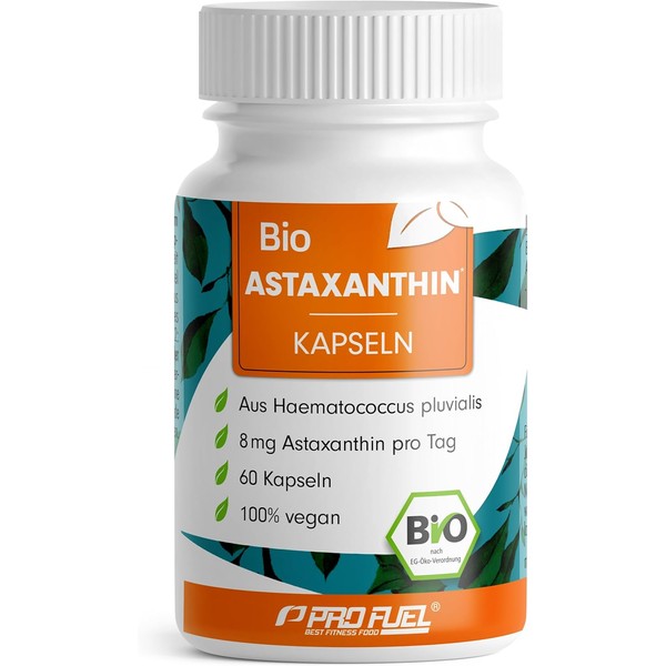 Organic Astaxanthin Capsules 60x - Astaxanthin High Dose & Organic
