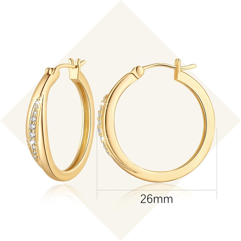 vuiikhir 14K Gold Earrings for Women 14K Gold Hoop Earrings