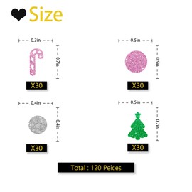 Christmas Tree Confetti, Pink Giltter Cane Candy Table Confetti, Merry Christmas Paper Confetti for Holiday, Christmas Holiday/New Year Party Table Decoration