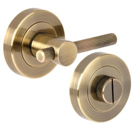 HANDLEZONE® Linear Bar Designer Bathroom Toilet Door Thumb Turn and Release Deadbolt Kit - Antique Bronze - 76mm Bolt with 57mm Backset