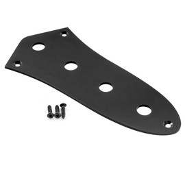 Musiclily Pro Steel 4-Hole Jazz Bass Control Plate for JB Style Electric Bass, Black