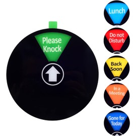 Kichwit Extra Large 6 Inch Privacy Sign for Offices, Do Not Disturb, Back Soon, In a Meeting, Gone for Today, Please Knock, Lunch Break Door Sign (Black)